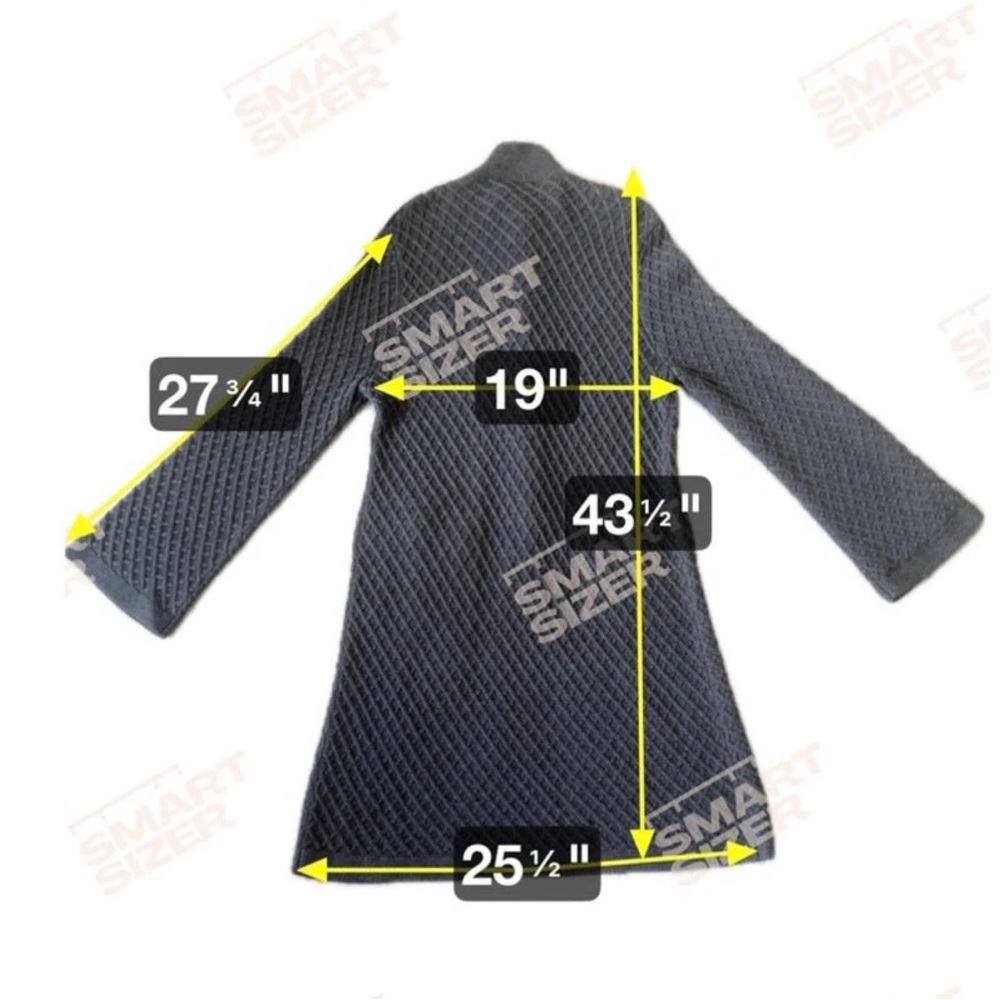 Tory Burch Gray and Black Cardigan Sweater coat luxury trim waffle wool stretch - Picture 6 of 6